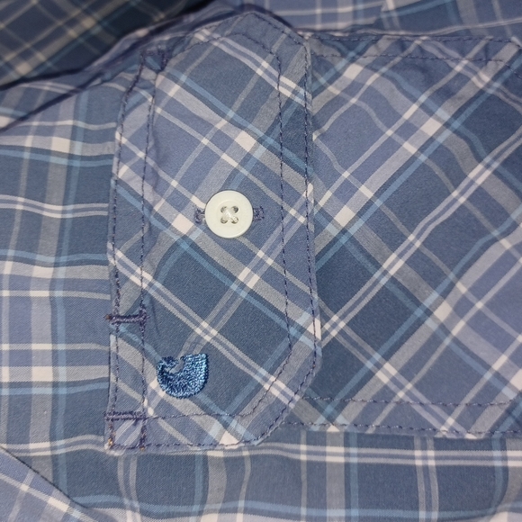 Carhartt Plaid Button-down 3/4 sleeves Women's size S 4/6 Blue Gray White summer - Picture 5 of 17